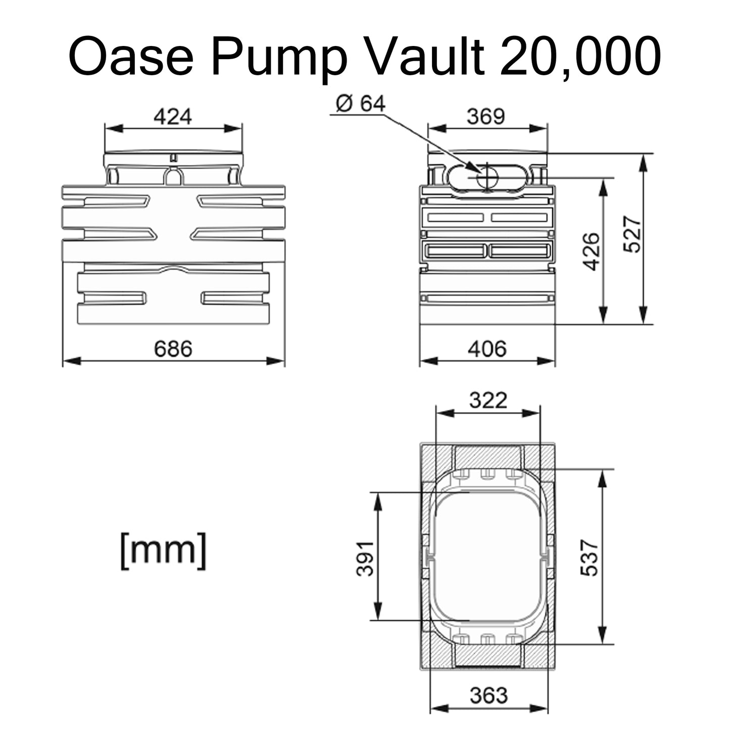 Oase Pump Vault 20000 Dimensions
