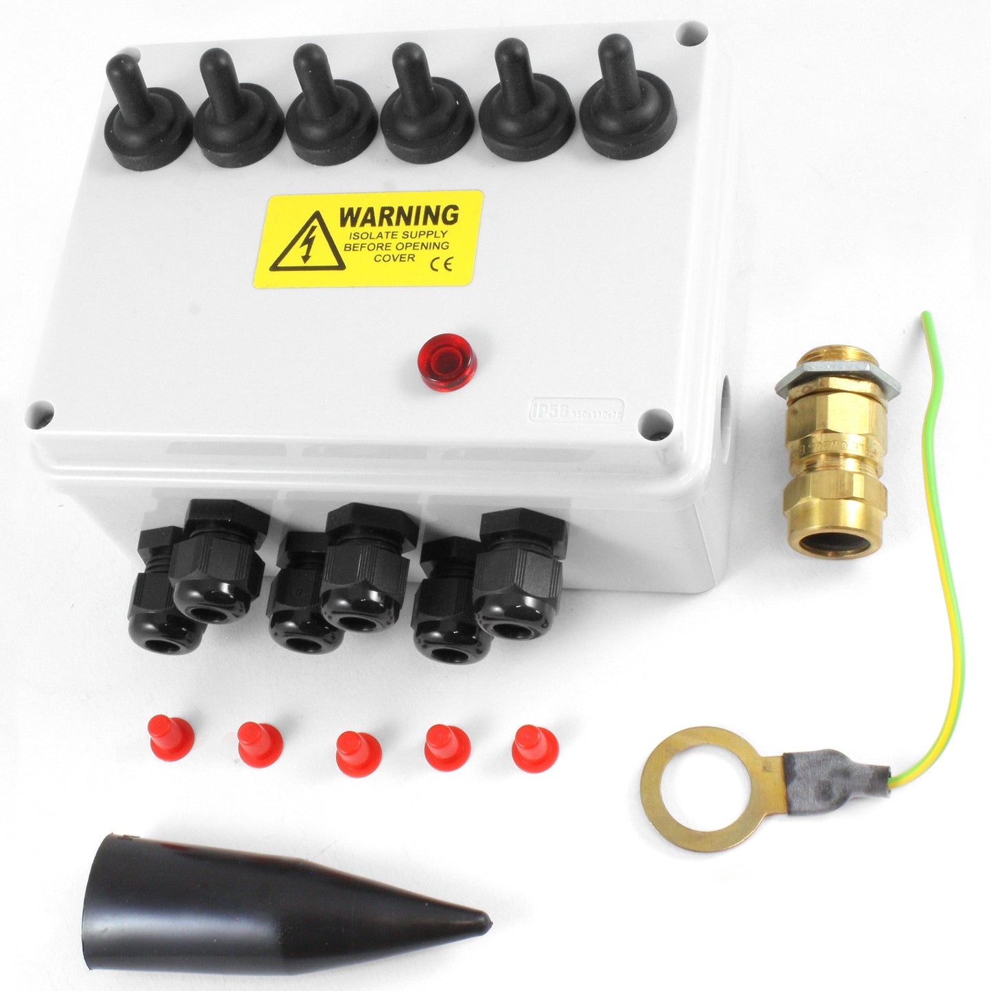 6 Switch Armoured Feed Electrical Box - Image 1