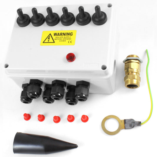 6 Switch Armoured Feed Electrical Box - Image 1