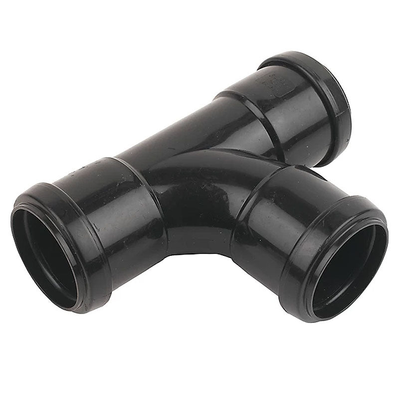1½ inch Aquateck Rigid Pipework Push Fit Tee (Black) - Image 1