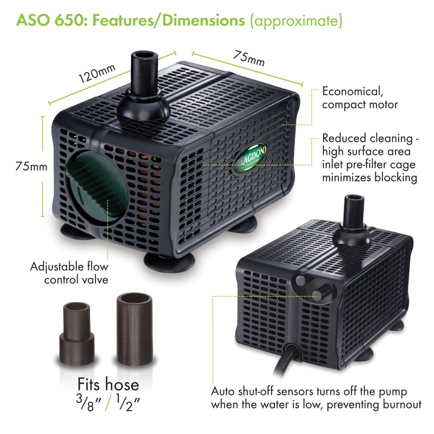 Blagdon Auto Shut Off 650 Water Feature Pumps - Features