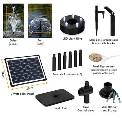 Blagdon Liberty 500 Solar Fountain Pump and Light Kit - Parts