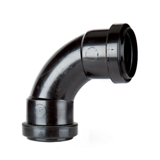 2 inch Aquateck Rigid Pipework Push Fit Elbow (Black) - Image 1