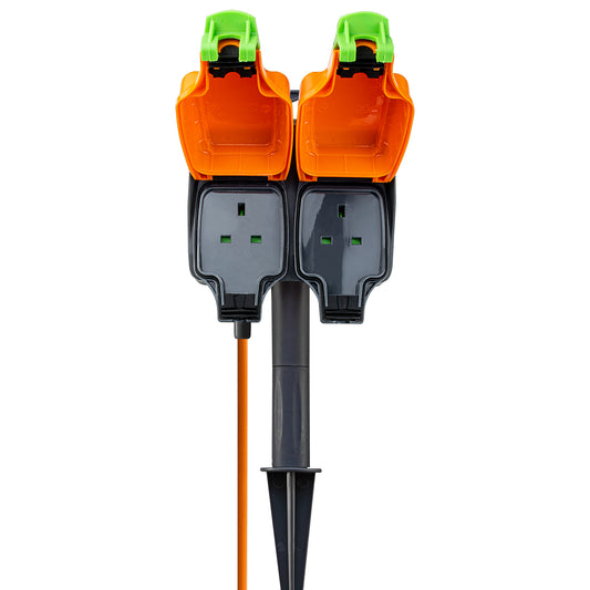 MasterPlug Double Weatherproof Socket with 15m Cable Picture 1