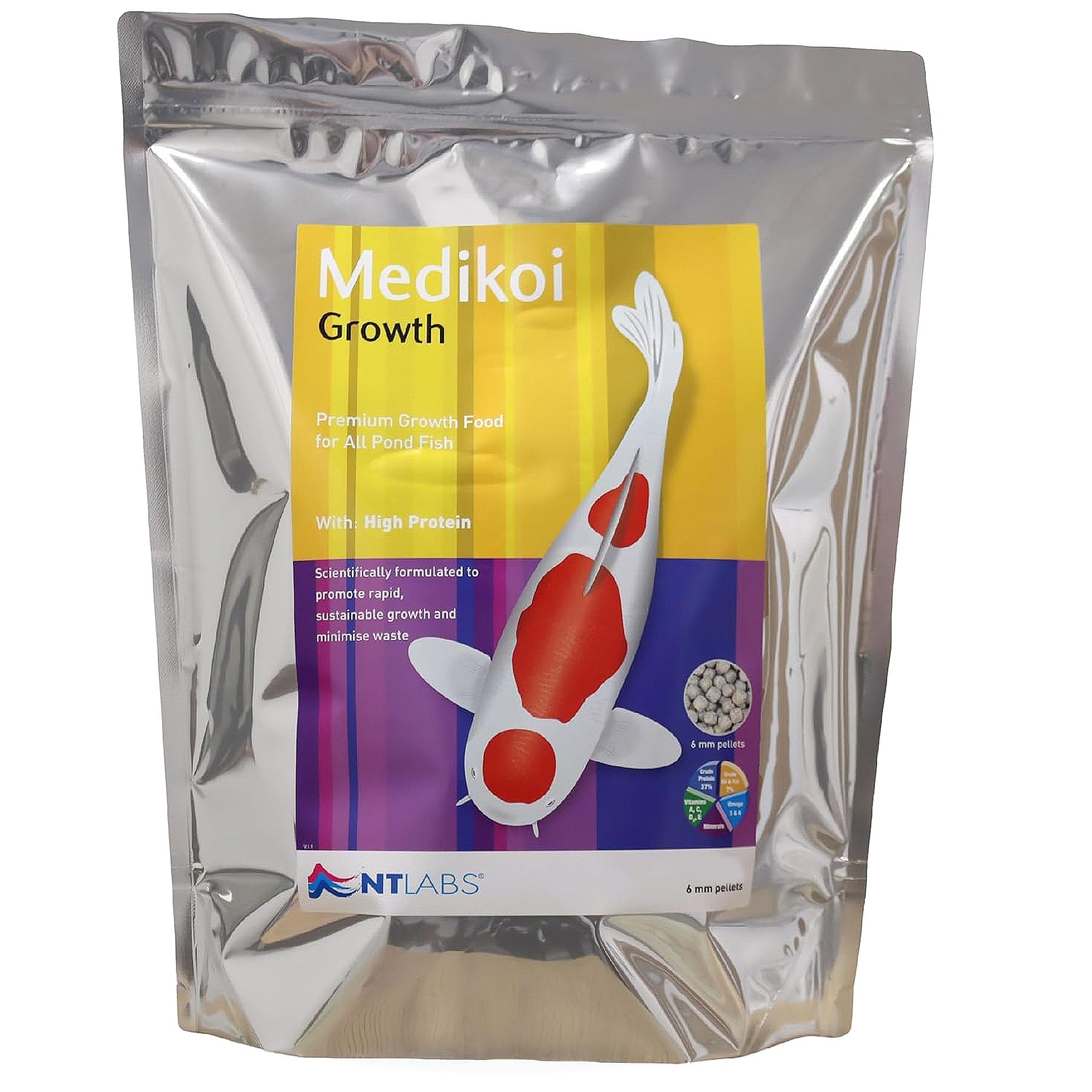 NT Labs MediKoi Growth Fish Food With High Protein (6mm) - 1.75Kg