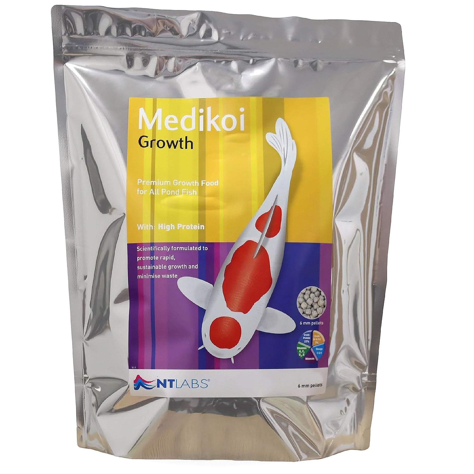 NT Labs MediKoi Growth Fish Food With High Protein  (6mm) - 1.75Kg