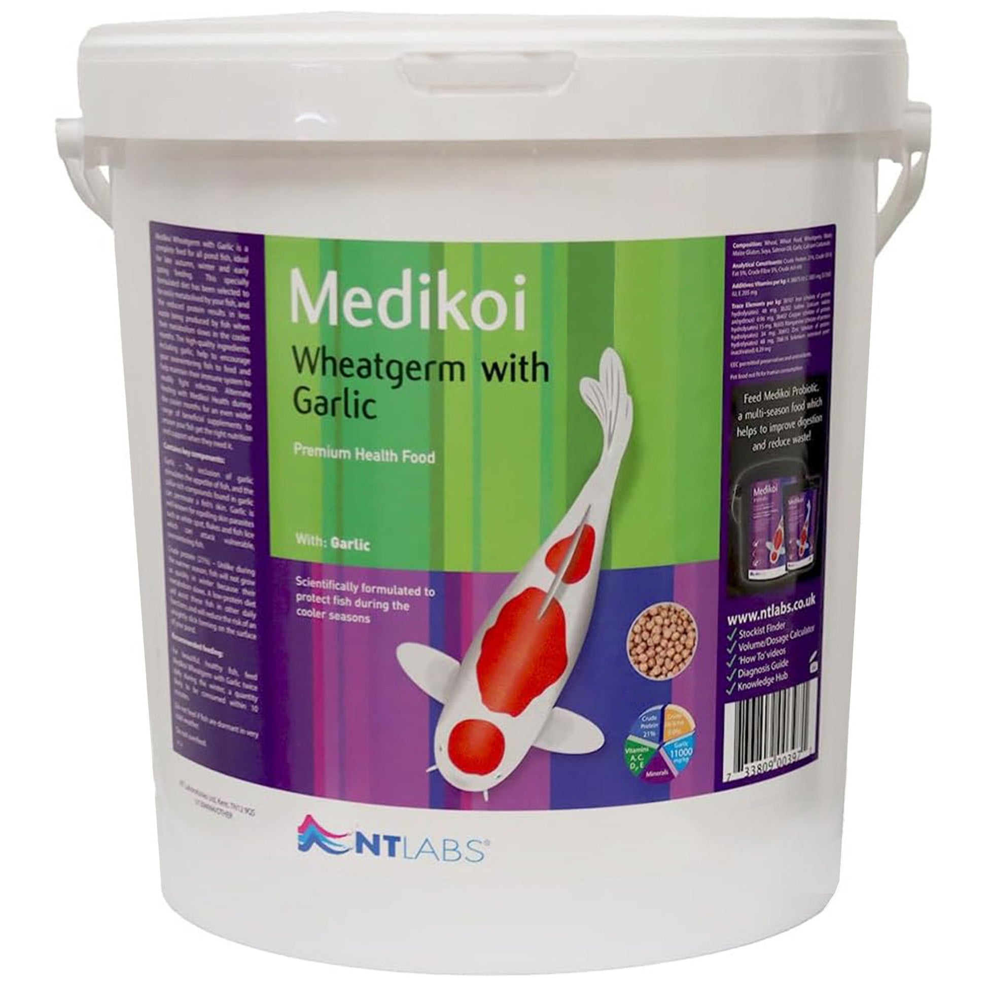 NT Labs Medikoi Wheatgerm With Garlic Fish Food (6mm) - 5Kg - Image 1