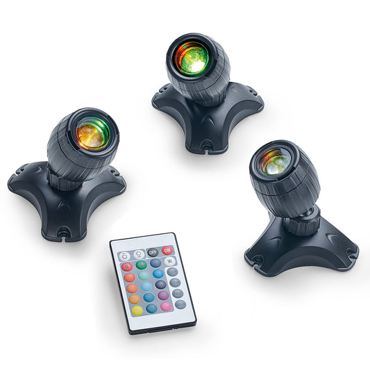 Pontec PondoStar LED RGBW 3 Pond Light Set  (Max Depth 1.0m) - Image 1