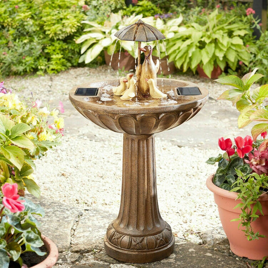 Smart Solar - Duck Family Umbrella Solar Birdbath Fountain - Image 2