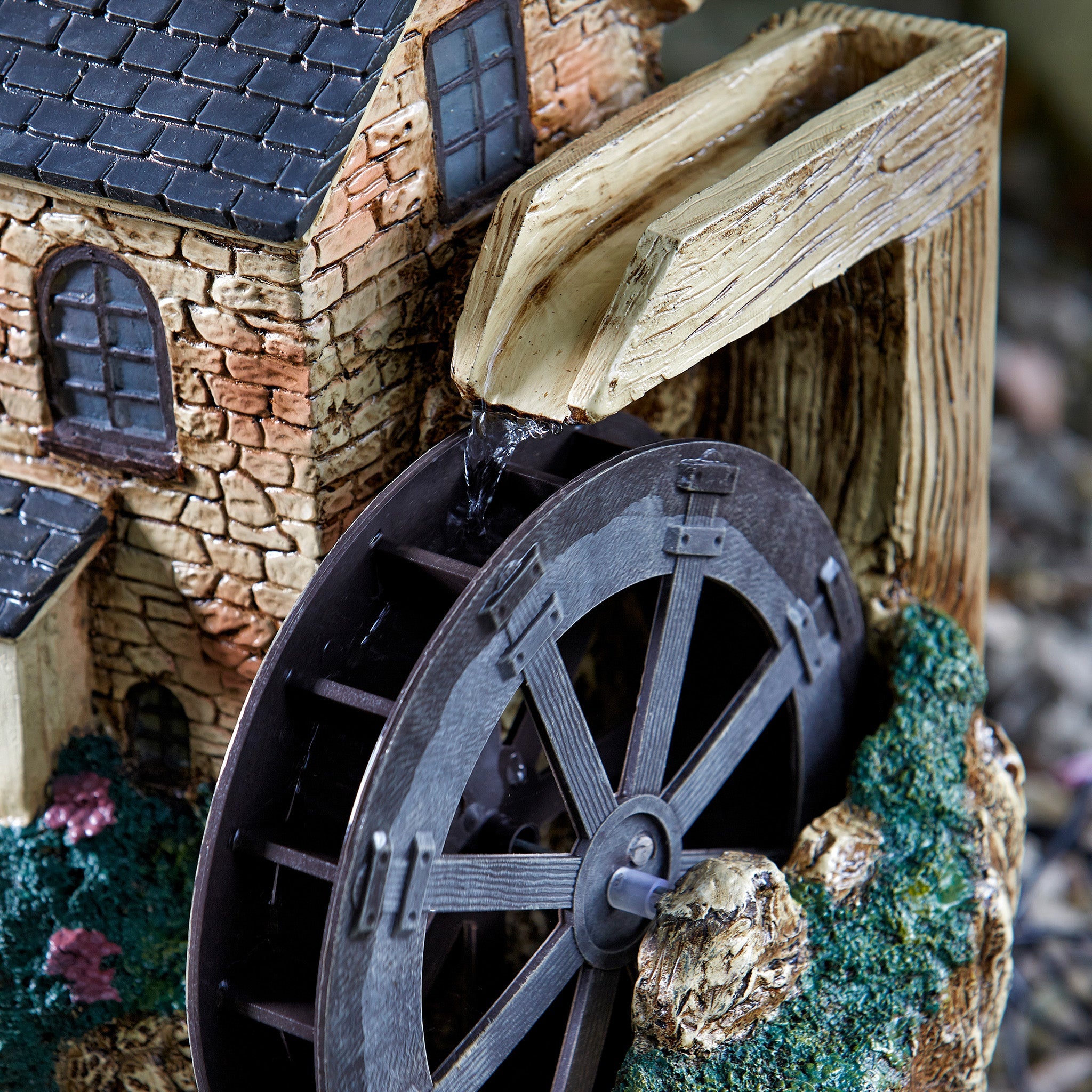 Smart Solar - Solar Water Mill Water Feature with Lights