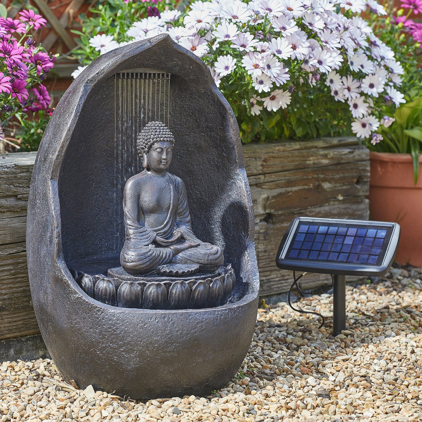 Smart Solar - Buddha Hybrid Solar Power Water Feature - Image 2