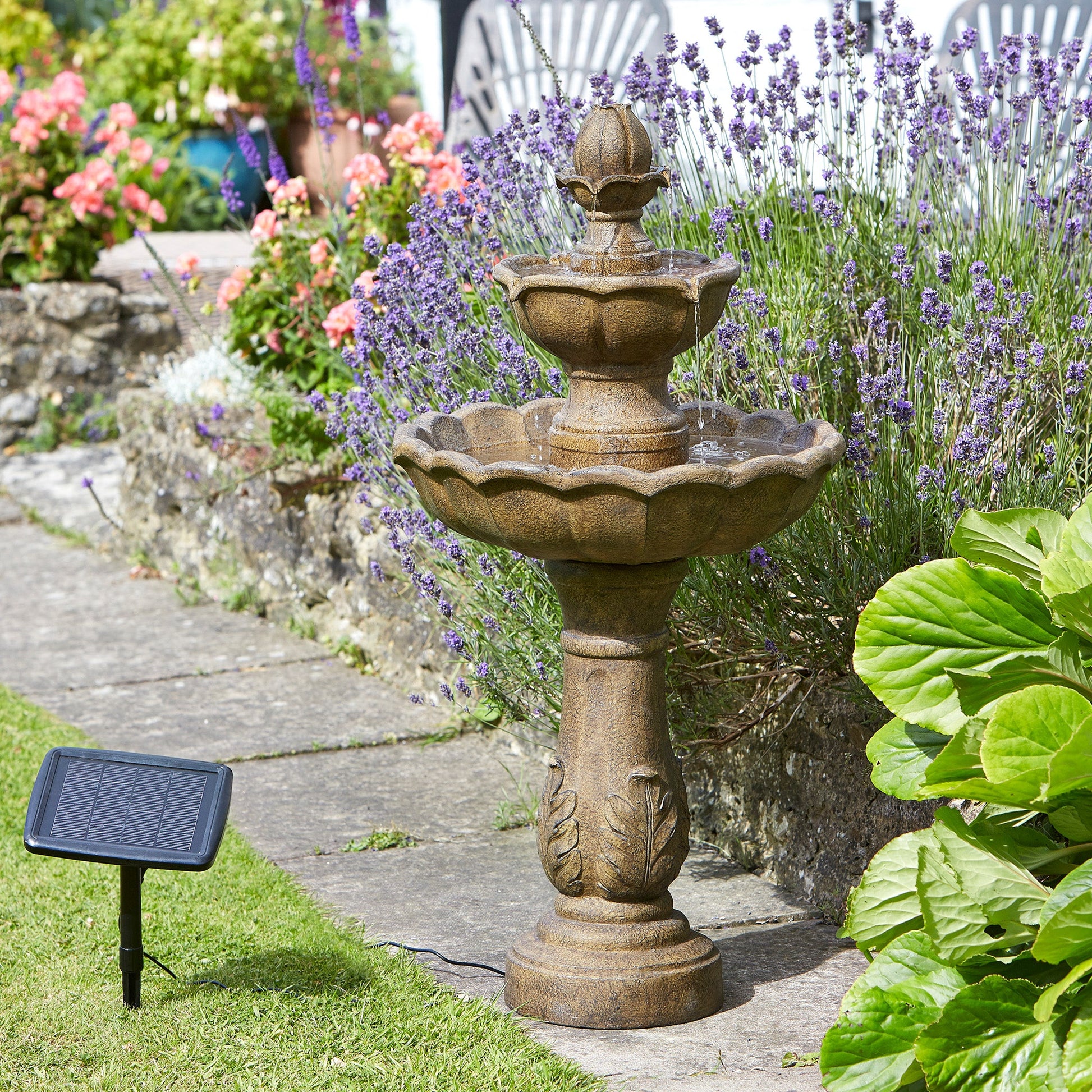 Smart Solar - Kingsbury 3 Tier Hybrid Solar Fountain - Image 2