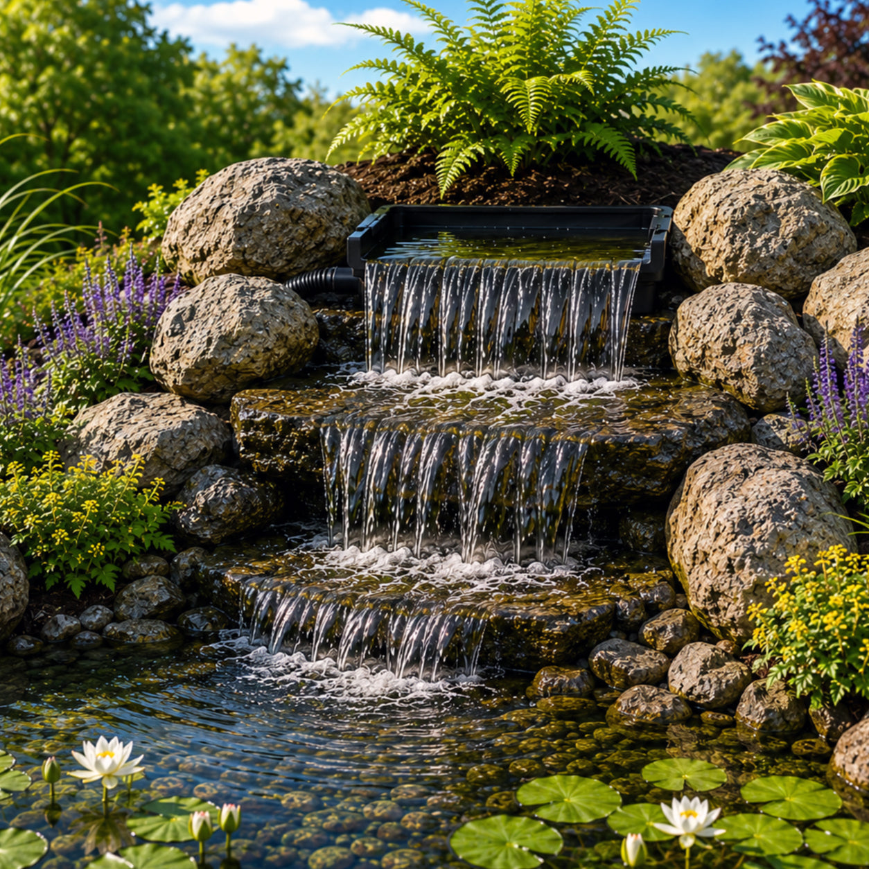 PondXpert - Waterfall Header Pond Filter - Pond Waterfall Installation