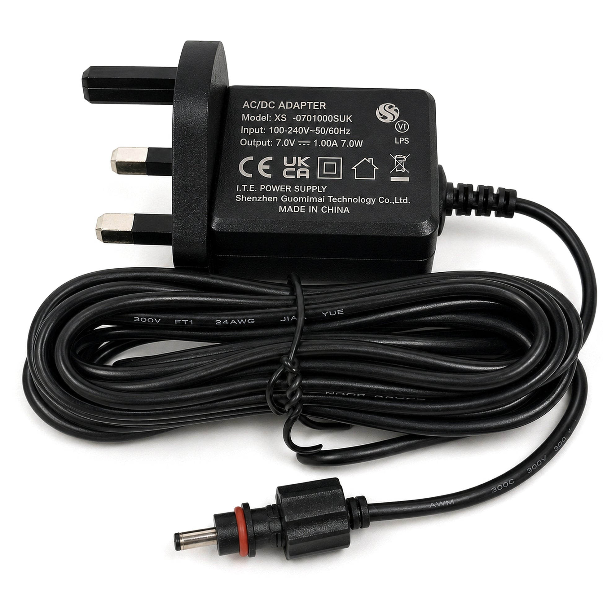 Smart Solar 7v AC-DC Screw Threaded Single Pin Mains Adaptor - Picture 1
